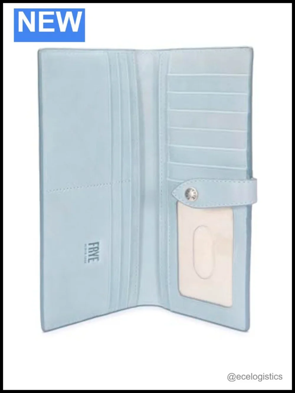 Frye Melissa Slim Wallet Leather Snap Closure Card Slots ID Window